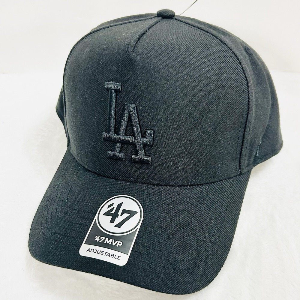 '47 Brand Los Angeles Dodgers Blackout MVP DT A-Frame Hat Cap‎ Adjustable Snap